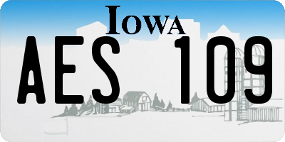 IA license plate AES109
