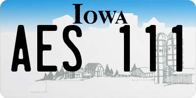 IA license plate AES111