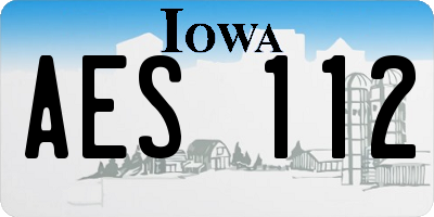 IA license plate AES112