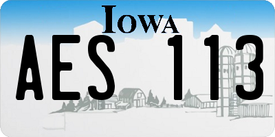IA license plate AES113