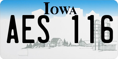 IA license plate AES116