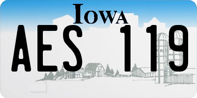 IA license plate AES119