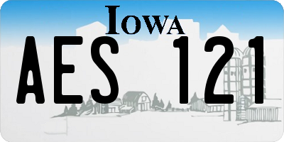 IA license plate AES121