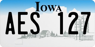 IA license plate AES127