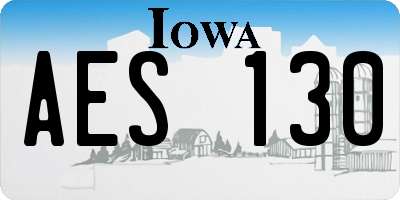 IA license plate AES130