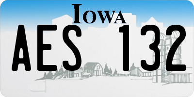 IA license plate AES132
