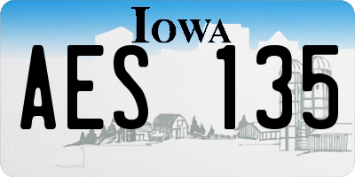 IA license plate AES135
