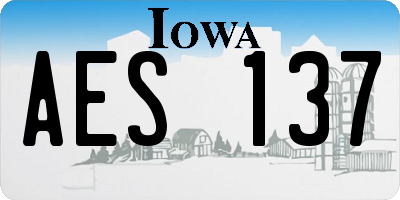 IA license plate AES137