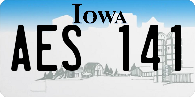 IA license plate AES141