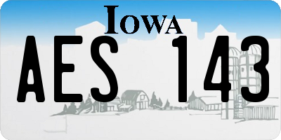 IA license plate AES143