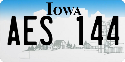 IA license plate AES144
