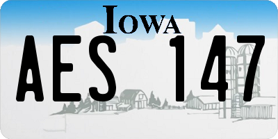 IA license plate AES147