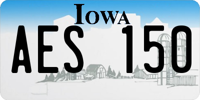 IA license plate AES150