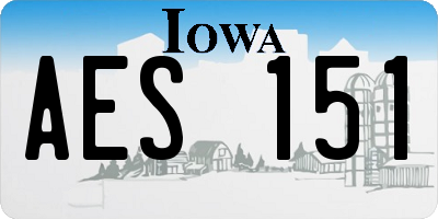 IA license plate AES151