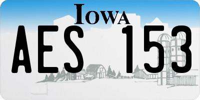 IA license plate AES153