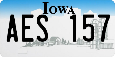 IA license plate AES157
