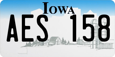 IA license plate AES158