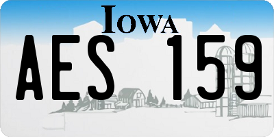 IA license plate AES159