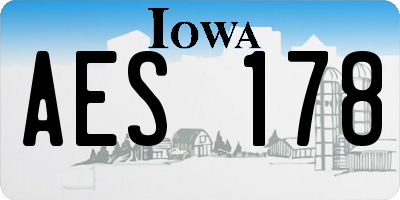 IA license plate AES178