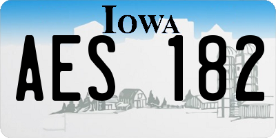 IA license plate AES182