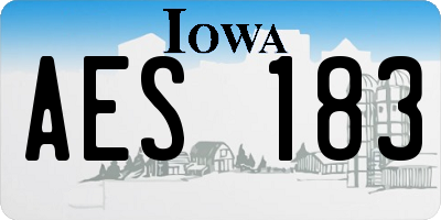 IA license plate AES183