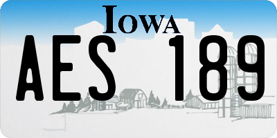 IA license plate AES189
