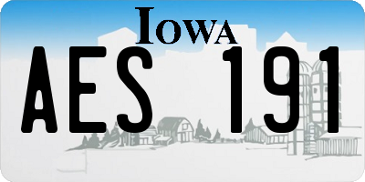 IA license plate AES191