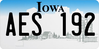 IA license plate AES192