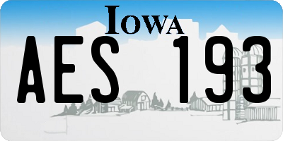 IA license plate AES193