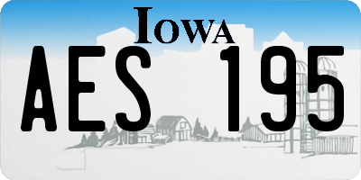 IA license plate AES195