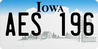 IA license plate AES196