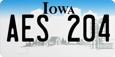 IA license plate AES204