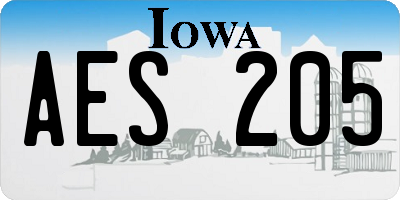IA license plate AES205