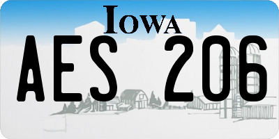 IA license plate AES206