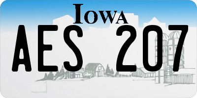 IA license plate AES207