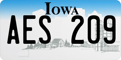 IA license plate AES209