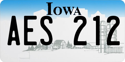 IA license plate AES212