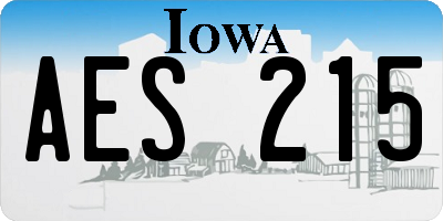 IA license plate AES215