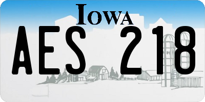 IA license plate AES218
