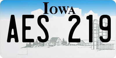 IA license plate AES219