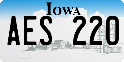 IA license plate AES220