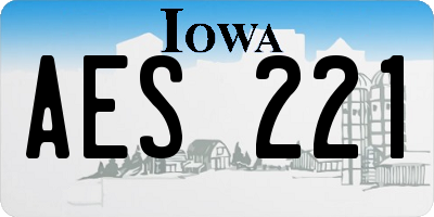 IA license plate AES221
