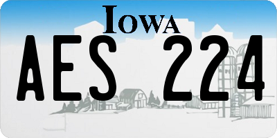 IA license plate AES224
