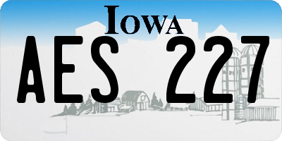 IA license plate AES227