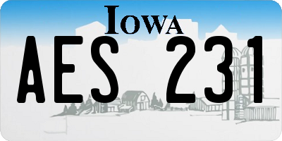 IA license plate AES231