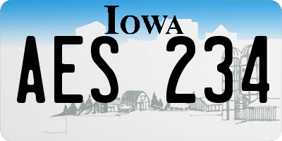 IA license plate AES234