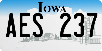IA license plate AES237