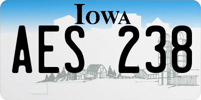 IA license plate AES238