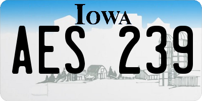IA license plate AES239