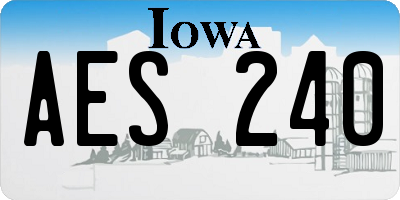 IA license plate AES240